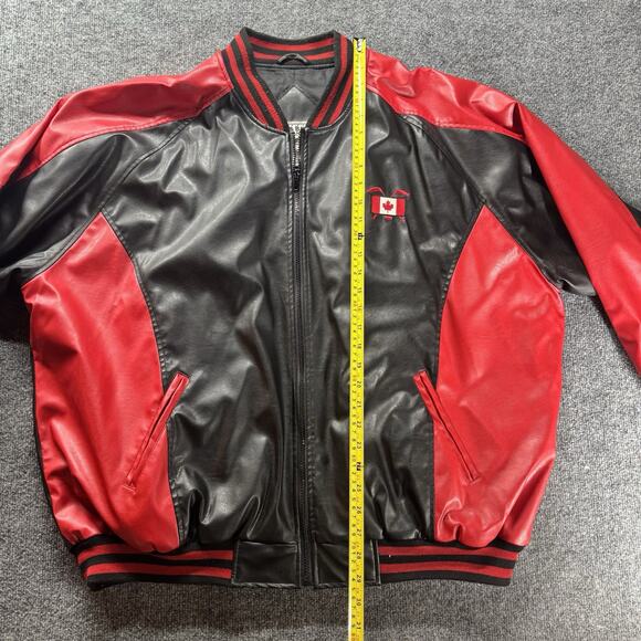Vintage Steve And Barry’s Canada Hockey Leather Jacket Embroidered Size XXL - Picture 9 of 10